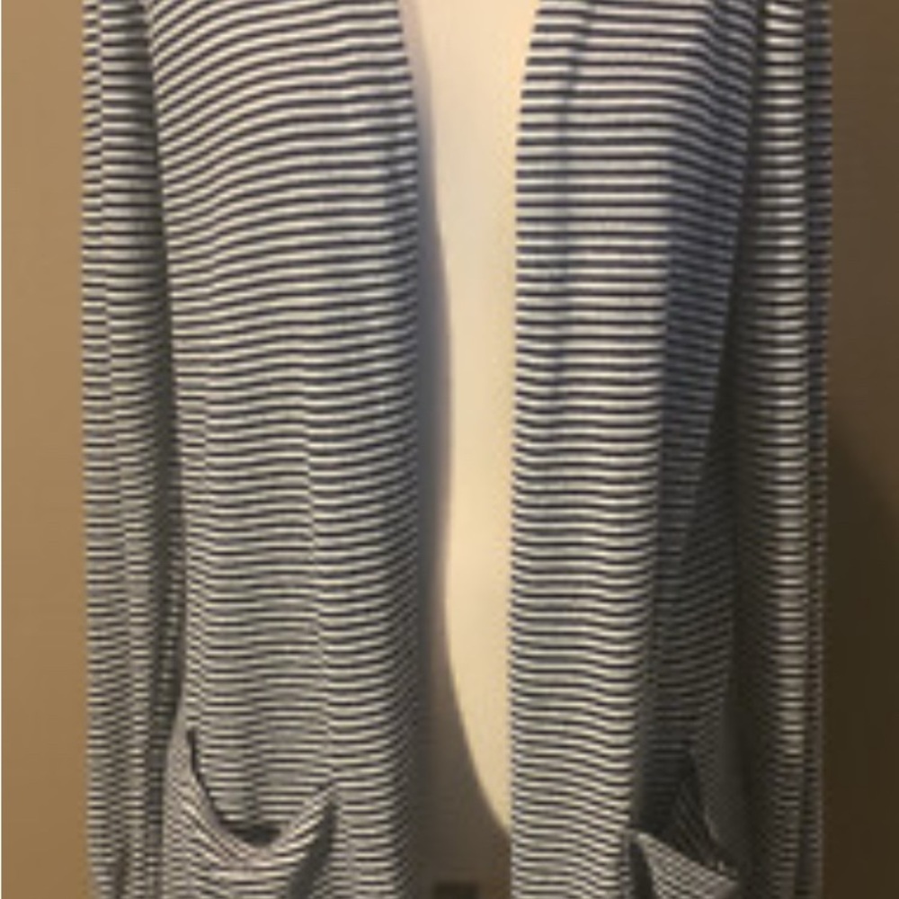 LOFT Monochrome Striped Open Cardigan - Picture 3 of 4